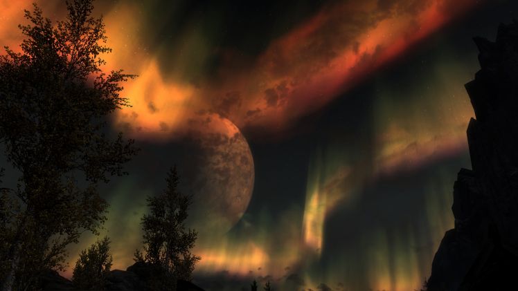 The Elder Scrolls V: Skyrim, Aurorae HD Wallpaper Desktop Background