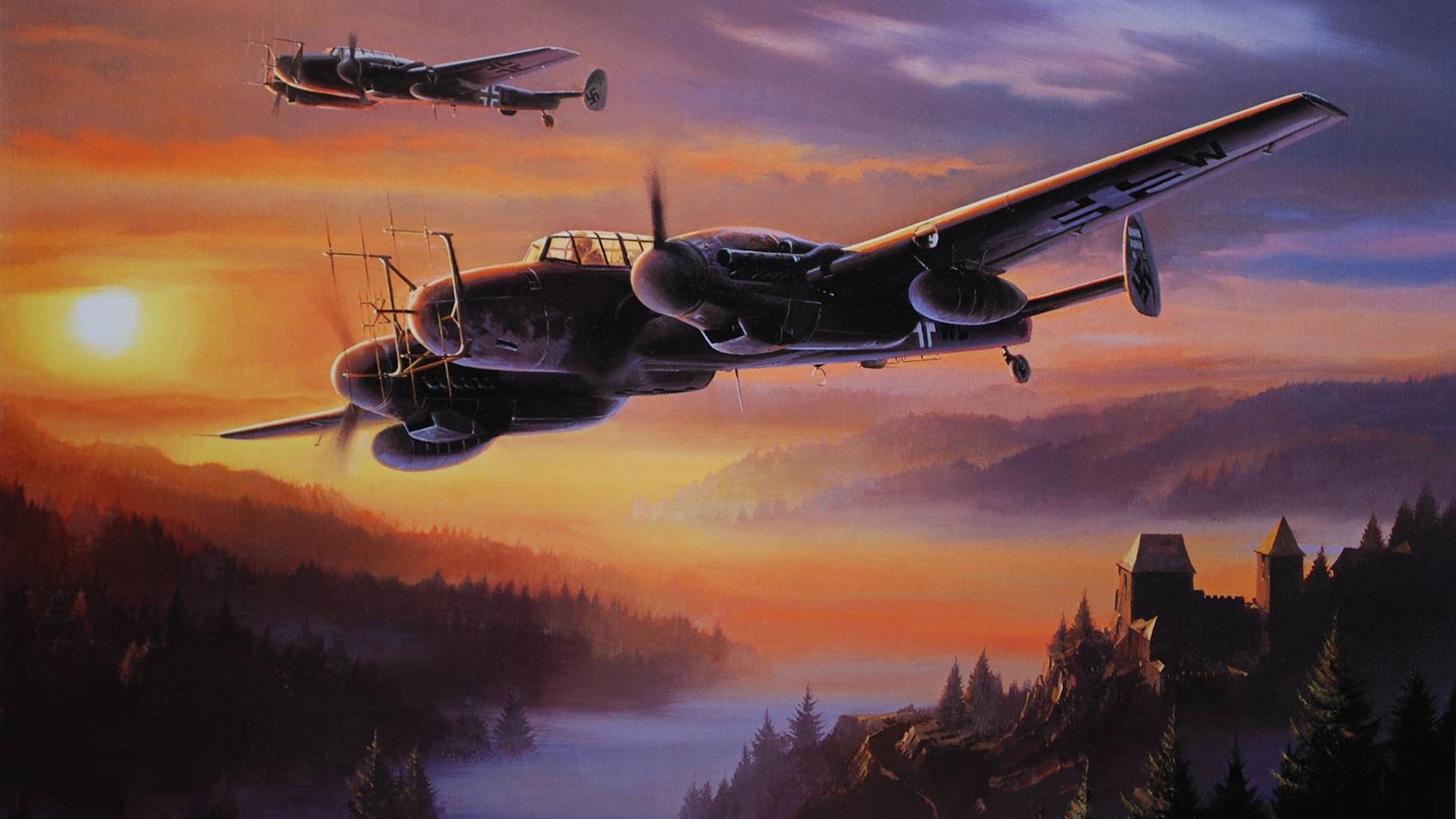 aircraft, Military, Airplane, War, Me 110 Nachtjäger Wallpaper