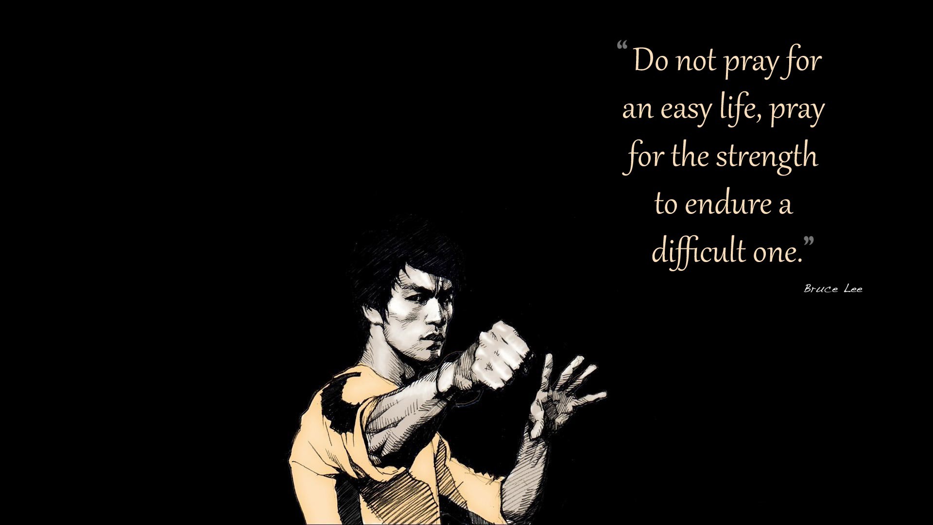 black, Yellow, Life, Quote, Motivational, Bruce Lee Wallpaper