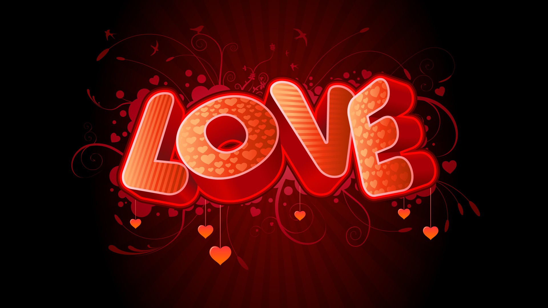 typography, Hearts, Love Wallpaper