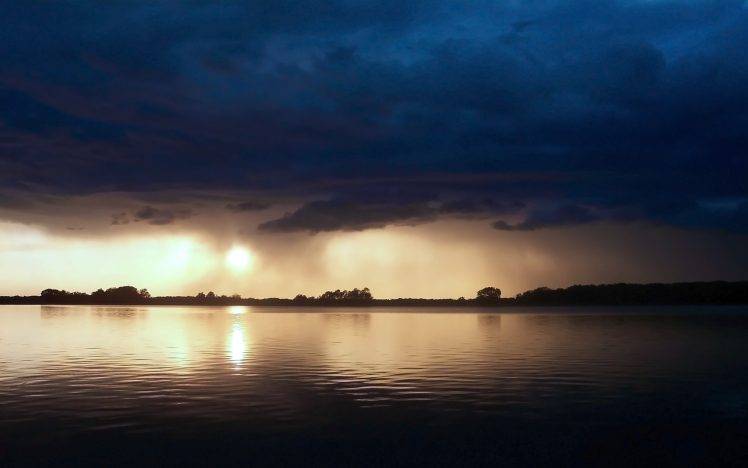 lake, Clouds, Sunlight, Reflection HD Wallpaper Desktop Background