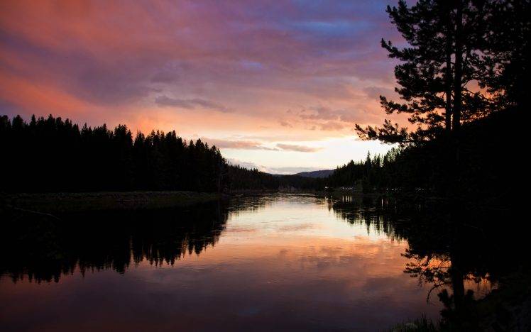 lake, Clouds, Sunset, Reflection, Sky HD Wallpaper Desktop Background
