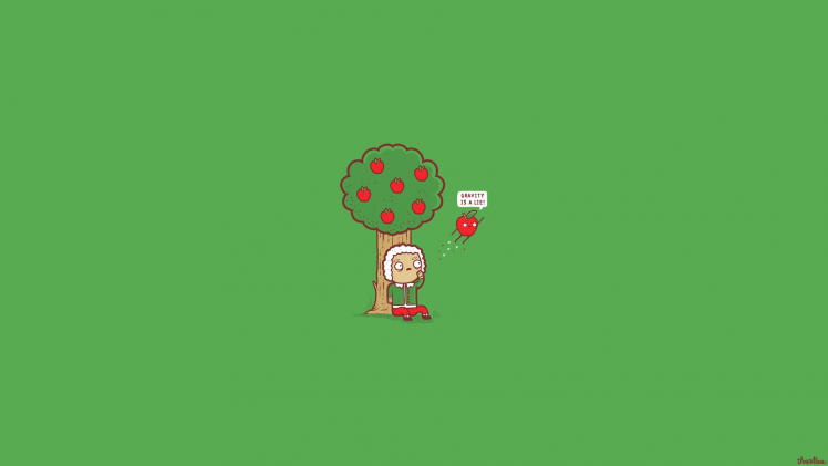 simple, Apples, Trees, Green, Humor, Science HD Wallpaper Desktop Background