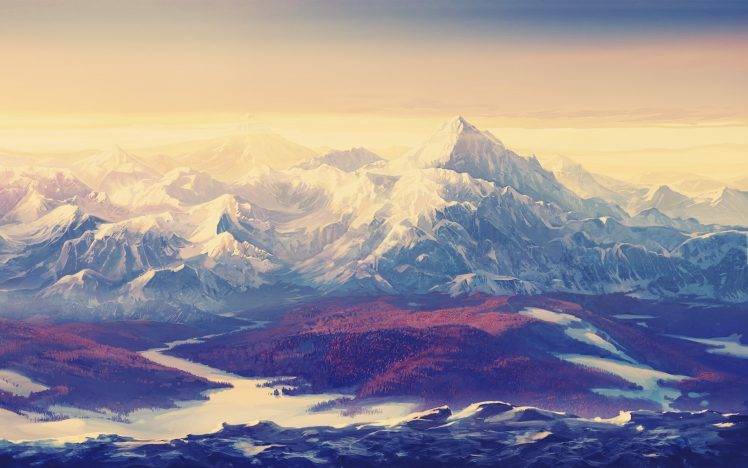 artwork, Mountain, Nature HD Wallpaper Desktop Background