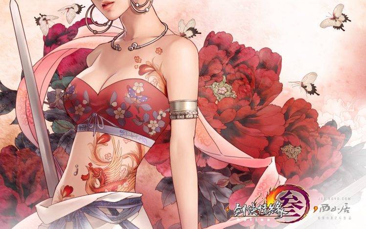 video Games, Women, Tattoo, Sword, Anime, Sexy HD Wallpaper Desktop Background