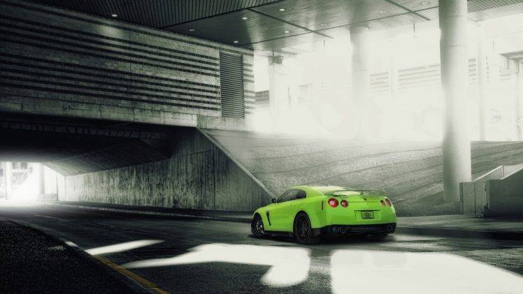 car, Nissan GT R, Green HD Wallpaper Desktop Background