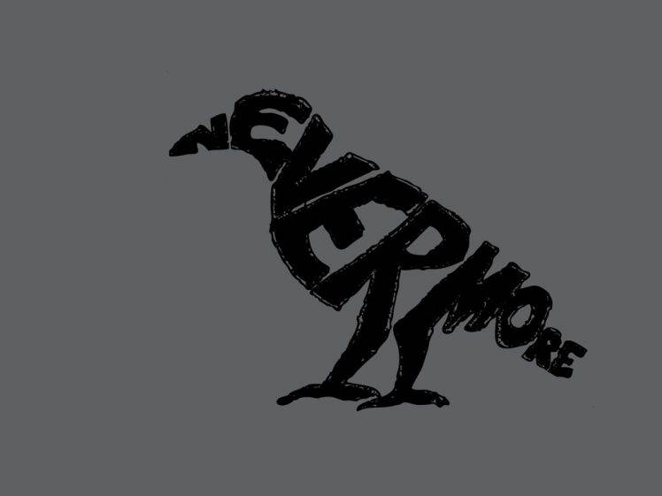 typography, Raven, Nevermore HD Wallpaper Desktop Background