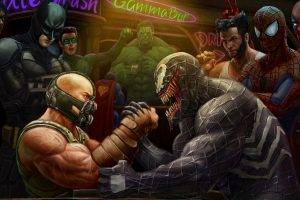 Venom, Bane, Marvel Vs DC Comic, Spider Man, Hulk, Batman, Superman