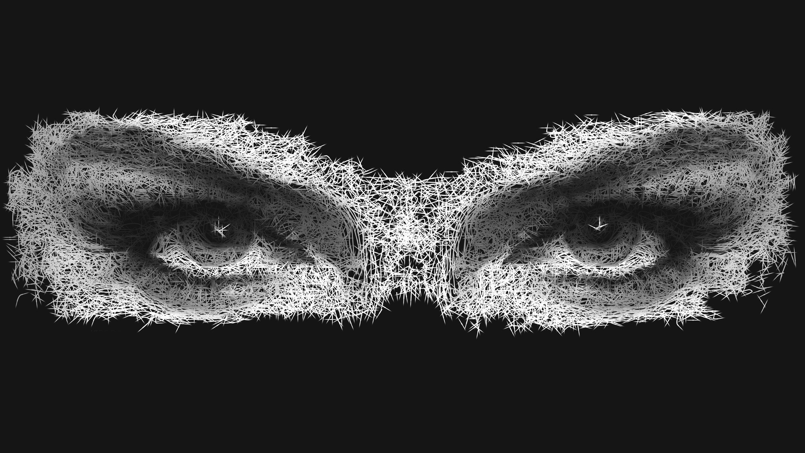 digital Art, Eyes, Monochrome Wallpaper