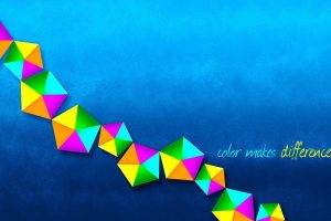 pentagons, Colorful, Abstract