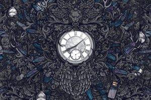 artwork, Clocks, Gothic, Jared Nickerson, Digital Art