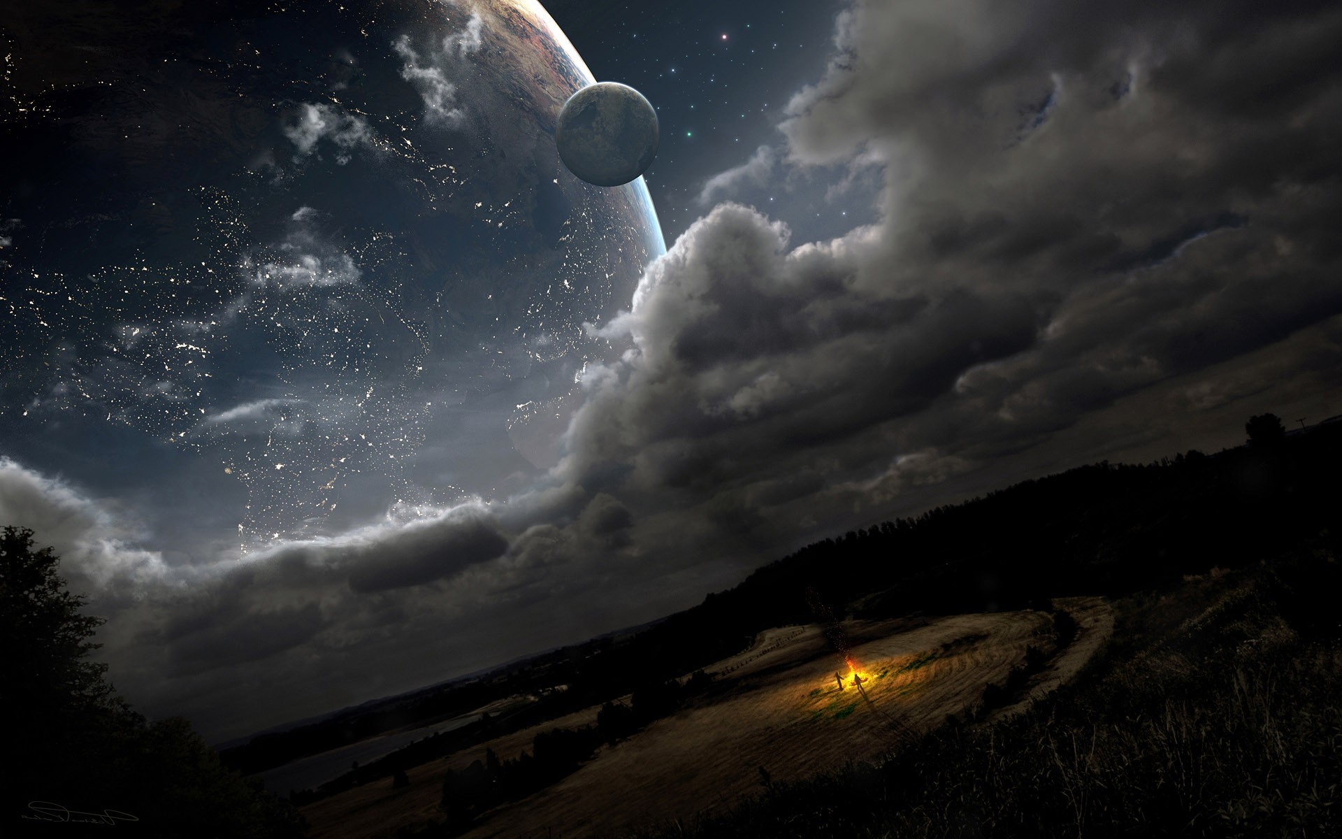 planet, Sky, Night Wallpaper