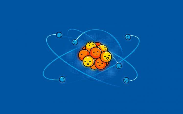 atoms, Humor, Protons, Neutrons, Electrons, Simple, Minimalism HD Wallpaper Desktop Background