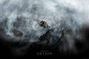 The Elder Scrolls V: Skyrim, Dragon, Video Games, Snow