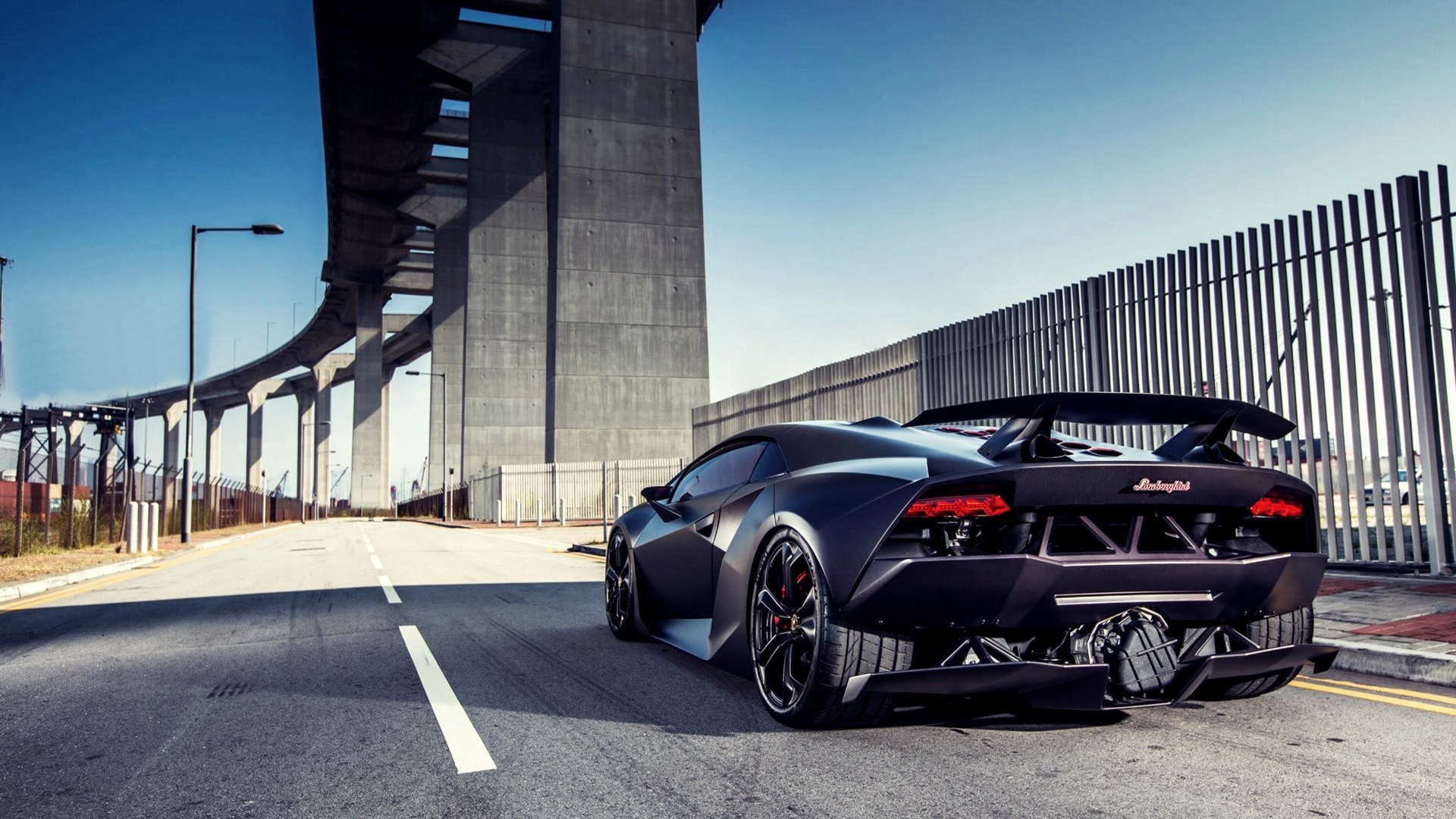Lamborghini, Black, Road, Lamborghini Sesto Elemento Wallpaper