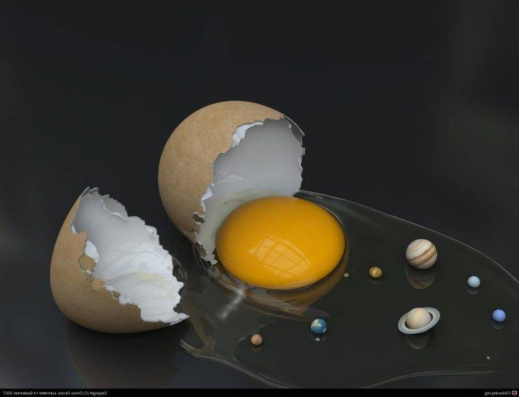 artwork, Solar System, Eggs, Humor HD Wallpaper Desktop Background