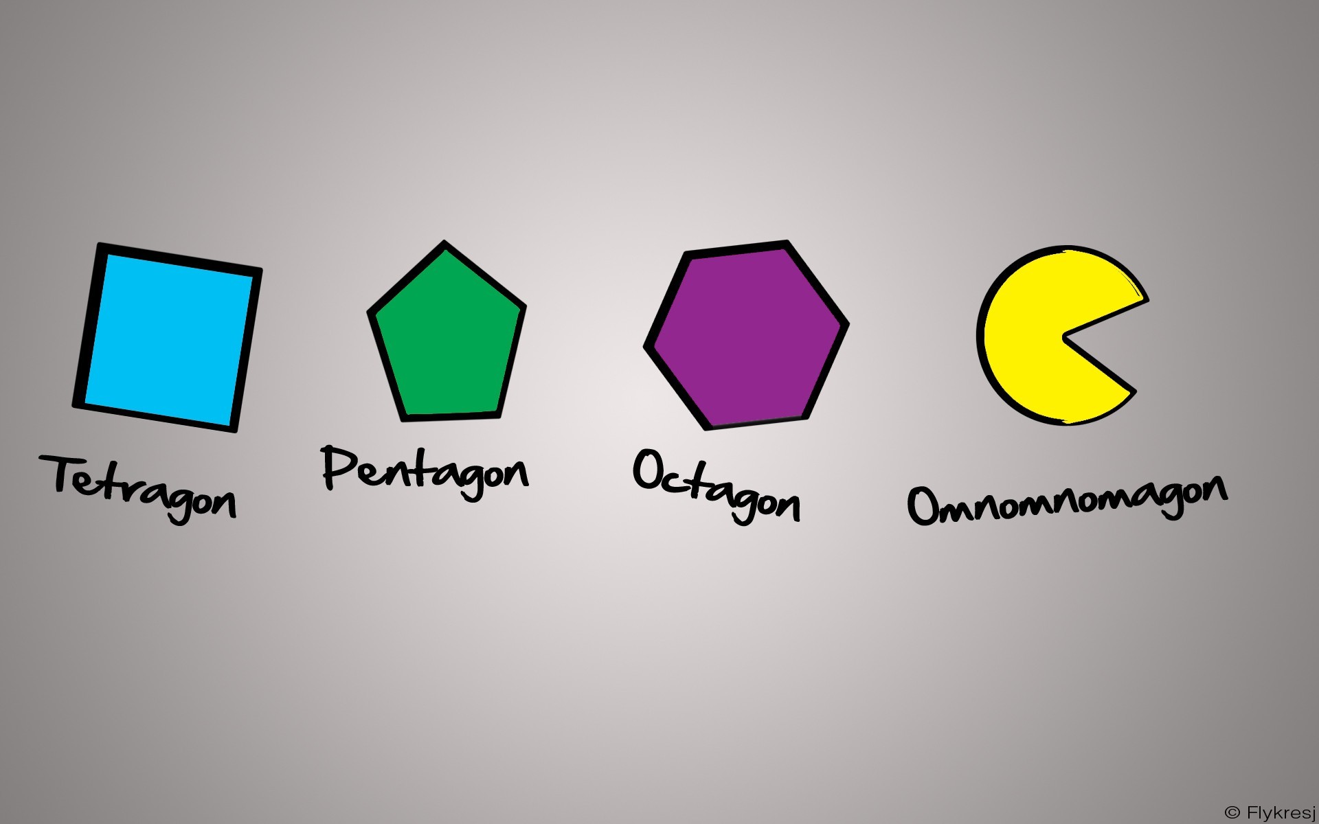 Pacman, Humor, Simple, Minimalism, Geometry Wallpaper