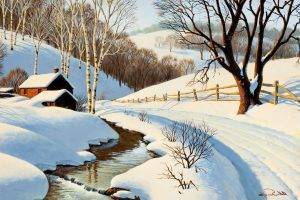 nature, Winter, Landscape, Snow