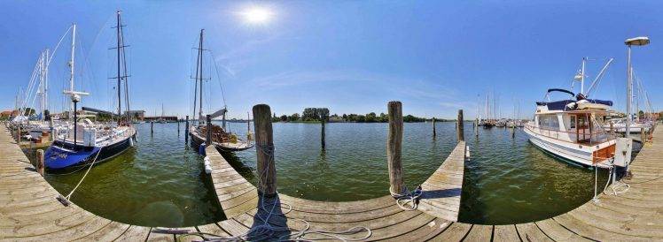 landscape, Pier, Boat HD Wallpaper Desktop Background