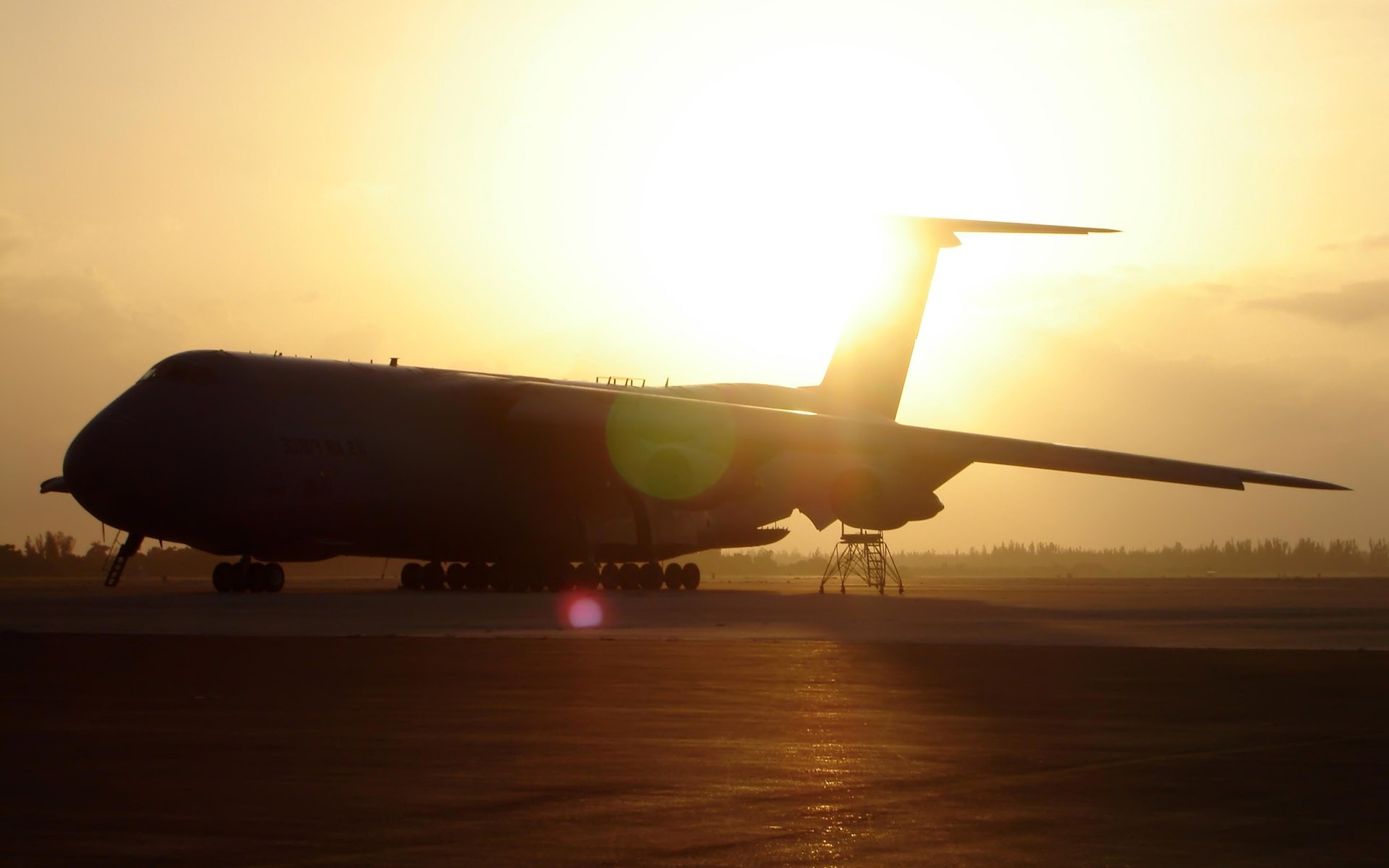 airplane, Silhouette, Sunlight, Lockheed C 5 Galaxy Wallpaper