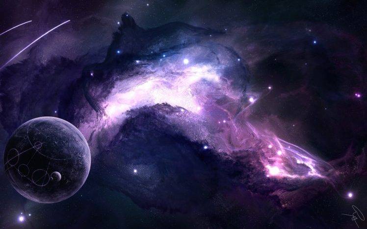 space, JoeyJazz, Nebula, Planet, Shooting Stars HD Wallpaper Desktop Background