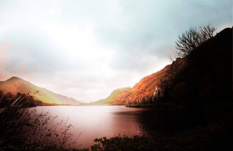 castle, Lake, Ireland, Nature, Fall HD Wallpaper Desktop Background