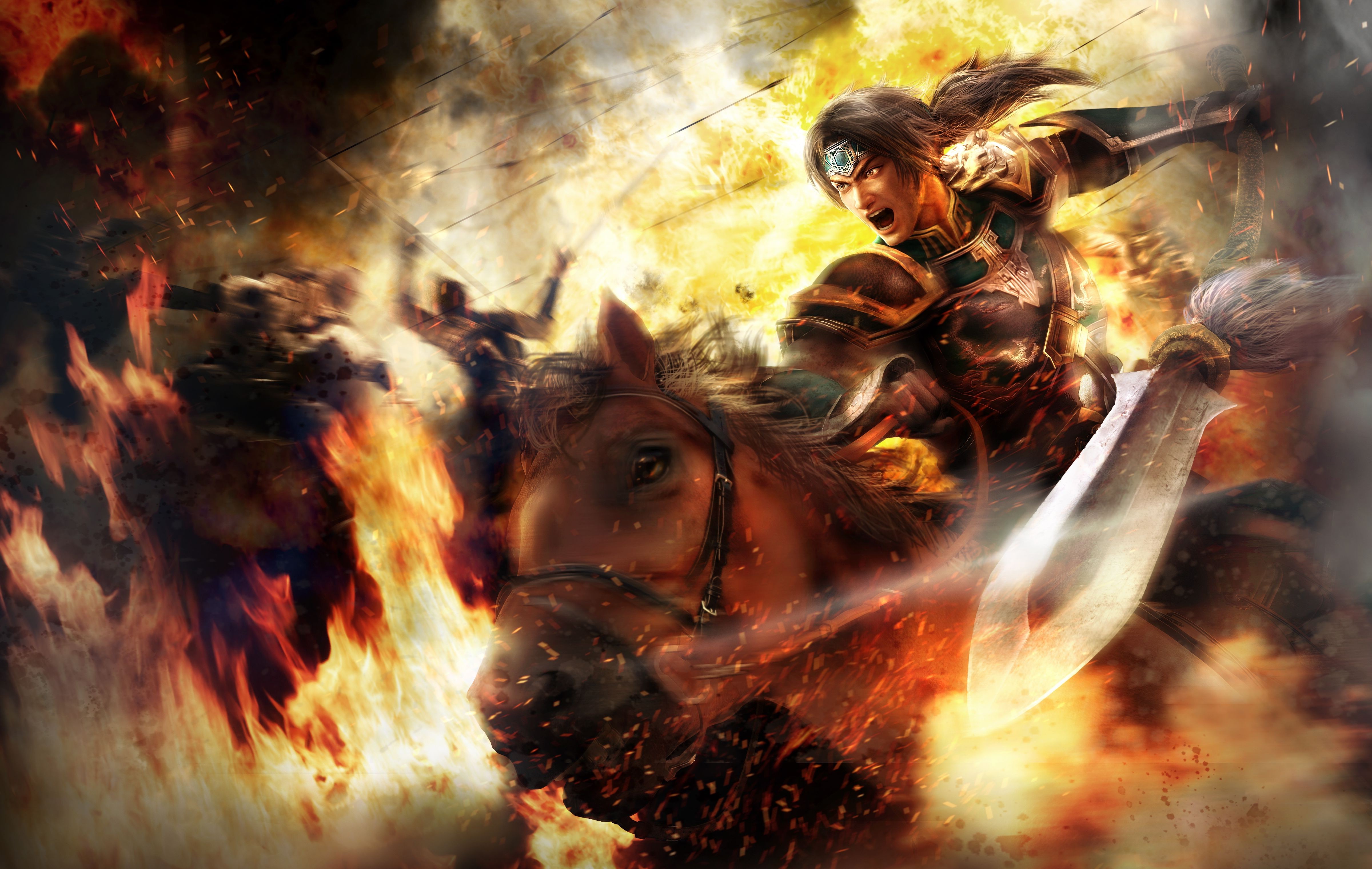 realistic, Dynasty Warriors, Zhao Yun, Warrior, Horse, Video Games, Weapon, Fire Wallpaper