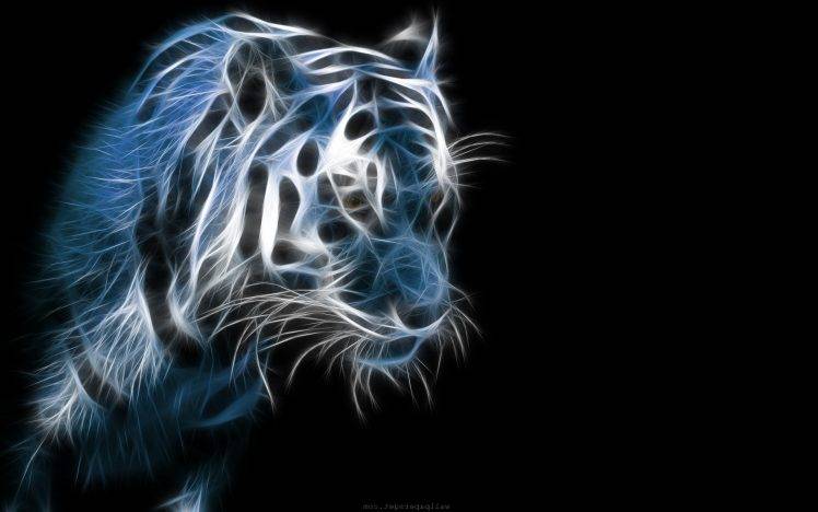animals, Tiger, Fractalius HD Wallpaper Desktop Background