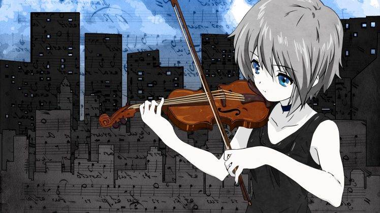 Nagato Yuki, Anime, Anime Girls, The Melancholy Of Haruhi Suzumiya, Violin HD Wallpaper Desktop Background
