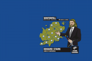 humor, Ned Stark, Winterfell, Blue Background