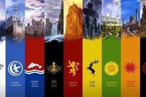 Game Of Thrones, Sigils, Quote, Castle, Panels, TV, Literature