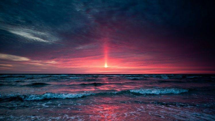 waves, Water, Nature, Sunset HD Wallpaper Desktop Background