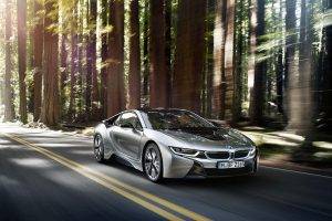 BMW, BMW I8, Road, Trees, Sunlight, Sports Car, Coupe