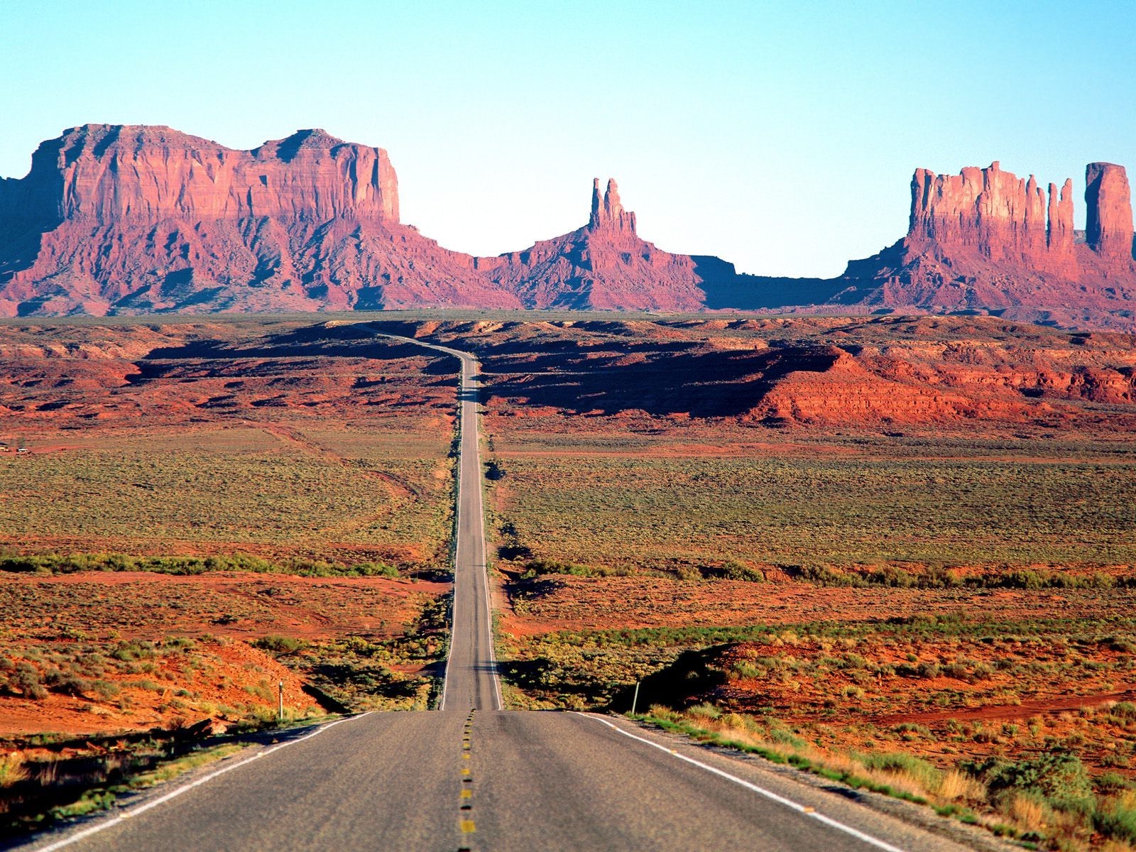 Monument Valley, Road, Landscape, Desert, Rock Formation Wallpaper