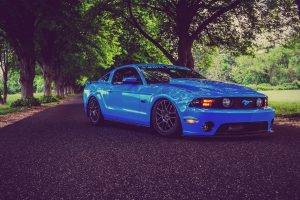 Ford Mustang, Muscle Cars, Low Ride, Tuning, Blue Cars