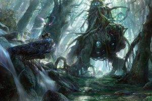 fantasy Art, Swamp, Trees, Creature, Magic