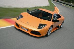 car, Orange Cars, Motion Blur