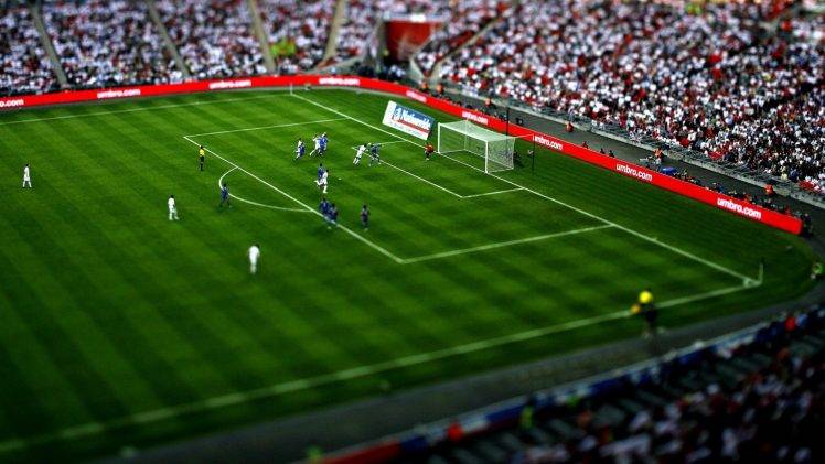 soccer, Soccer Pitches, Crowds, Sports, Tilt Shift HD Wallpaper Desktop Background