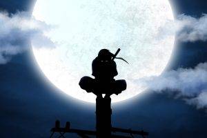 Uchiha Itachi, ANBU, Silhouette, Moon