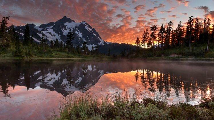 nature, Canada, Landscape, Lake, Forest, Mountain HD Wallpaper Desktop Background