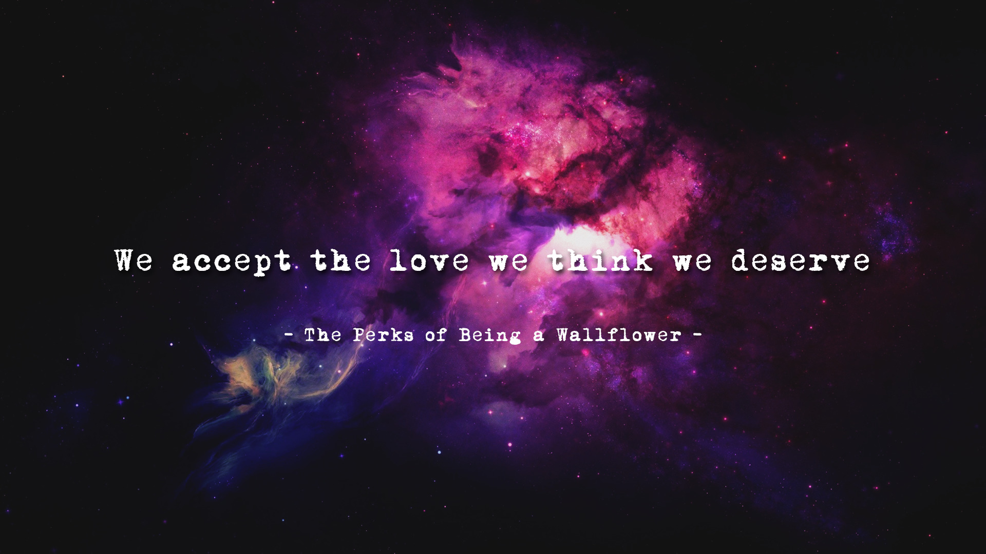 The Perks Of Being A Wallflower, Space, Quote Wallpaper
