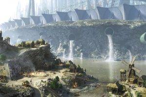 river, Bridge, Fantasy Art, Realistic