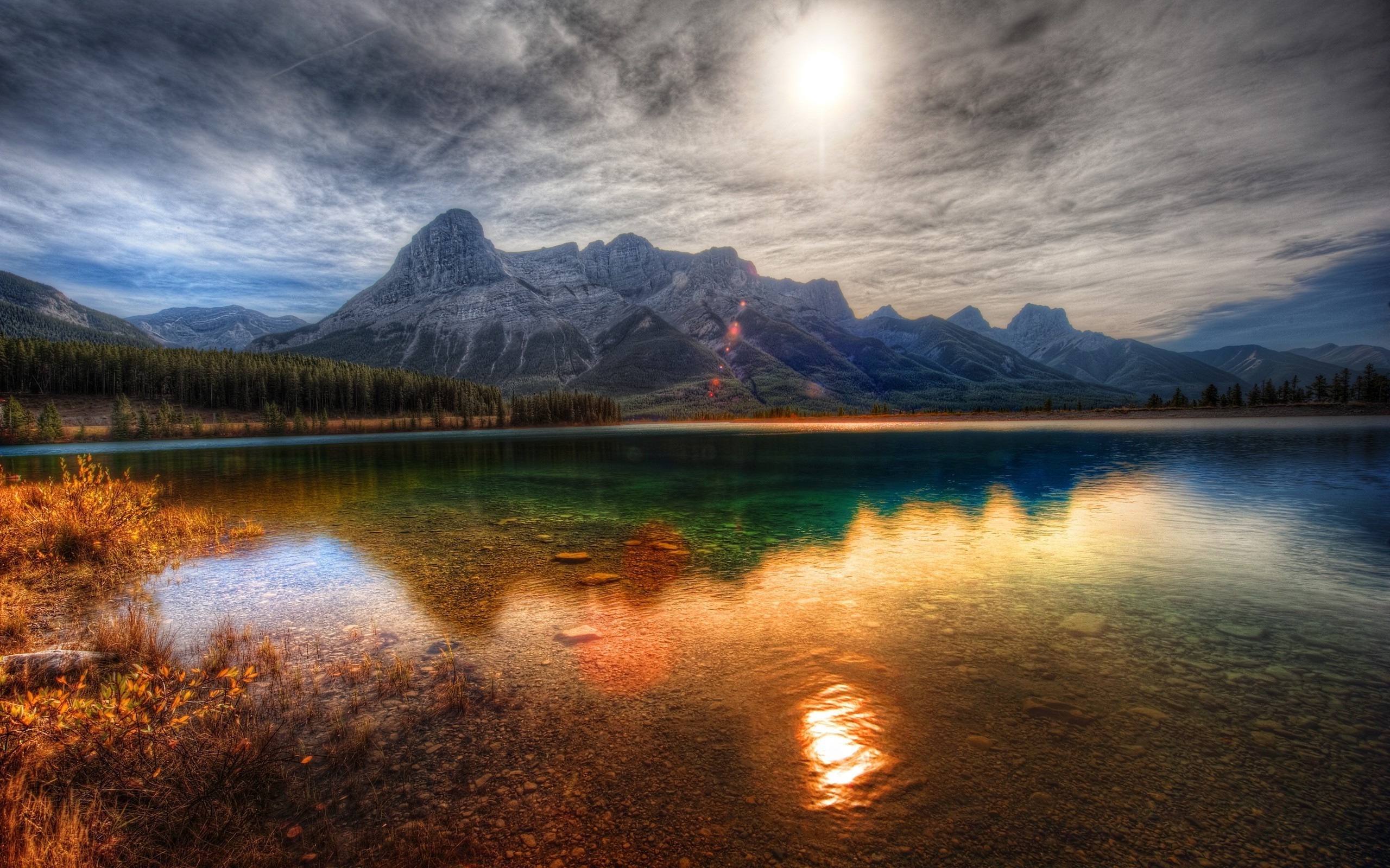 nature, HDR, Mountain, Lake, Reflection Wallpaper