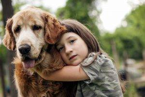 animals, Dog, Hugging, Children