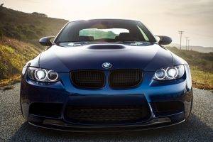 car, BMW, BMW E92 M3, Blue Cars