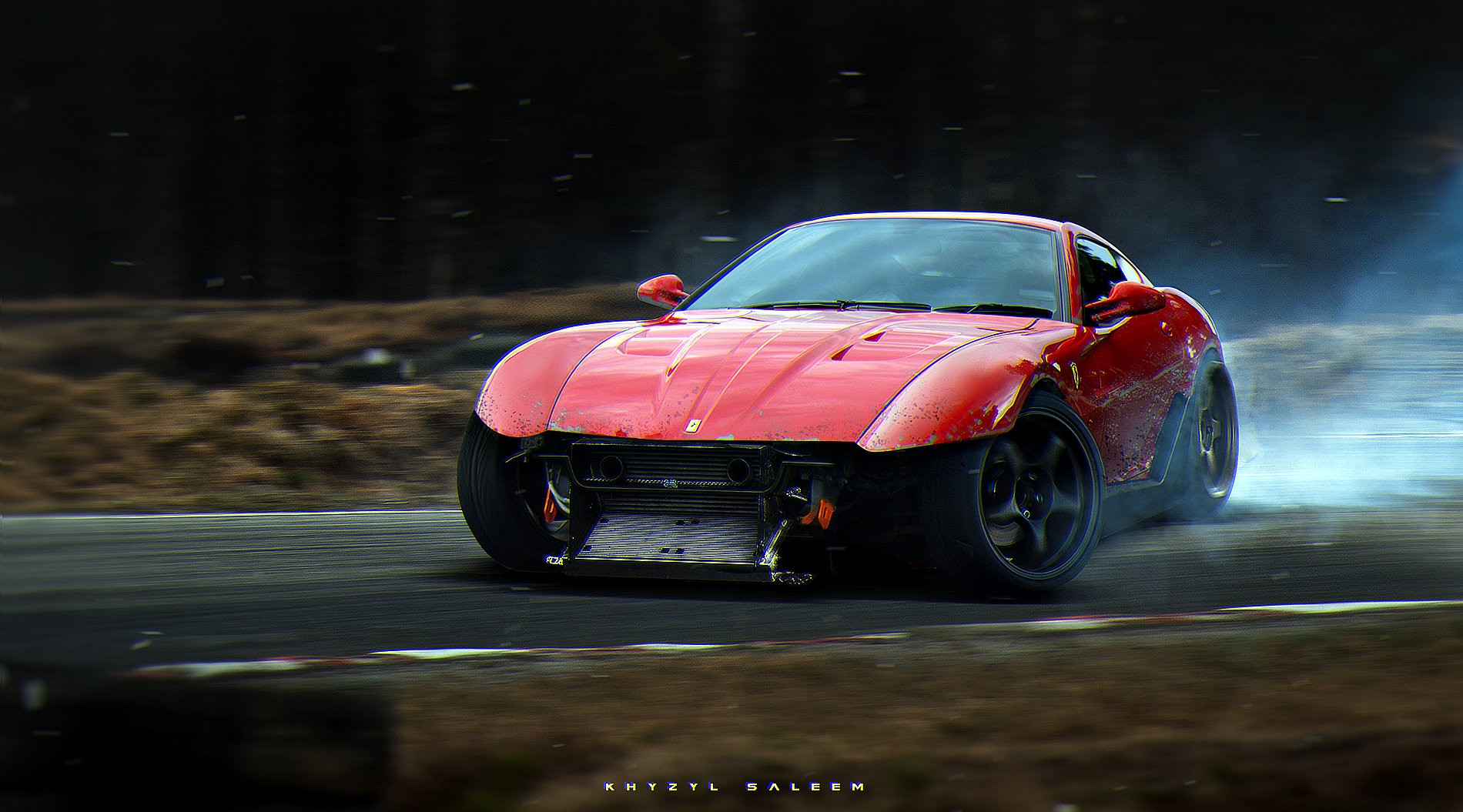 car, Stance, KhyzylSaleem, Drift, Futuristic, Ferrari 599 Wallpaper