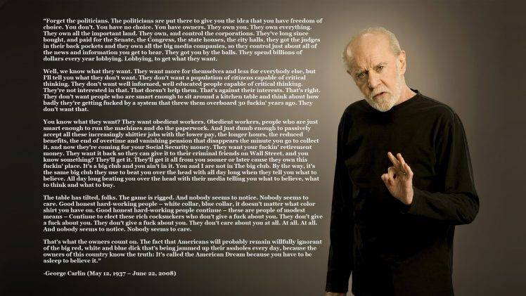 George Carlin, Quote HD Wallpaper Desktop Background