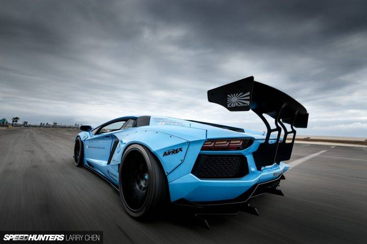 car, Lamborghini, Lamborghini Aventador, LB Works, Liberty Walk, Blue HD Wallpaper Desktop Background
