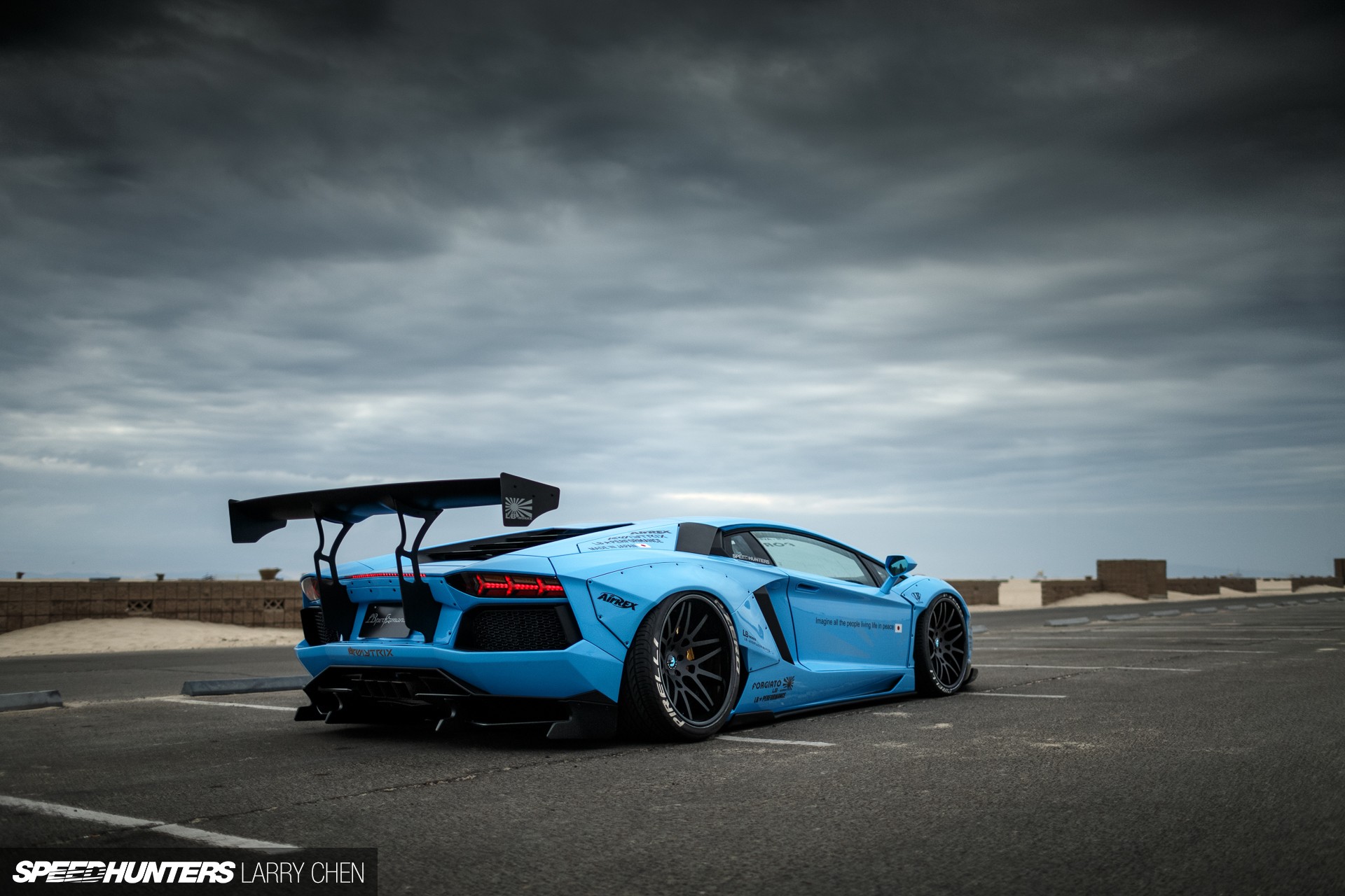 car, Lamborghini, Lamborghini Aventador, LB Works, Liberty Walk, Blue Wallpaper