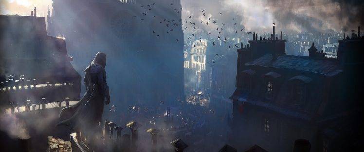 Assassins Creed, Video Games, Sun Rays, Rooftops, Birds, Cathedral HD Wallpaper Desktop Background